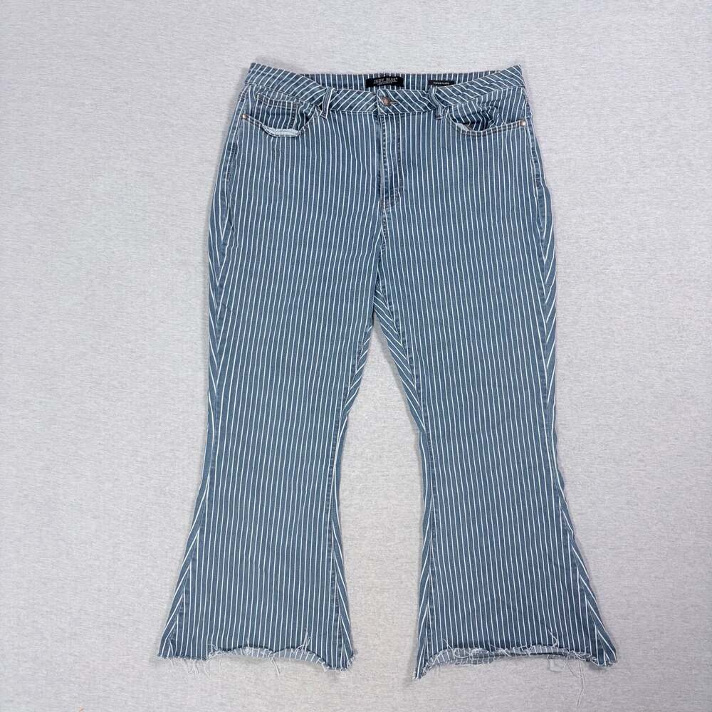 Judy Blue Pinstripe Super Flare Bell Bottom Jeans